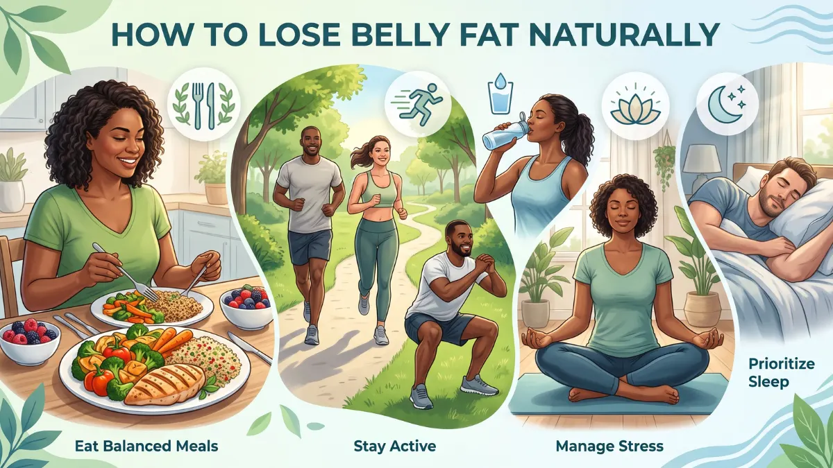 How to lose belly fat naturally in 1 month